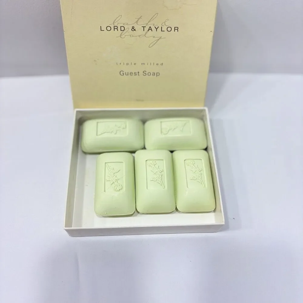 Vtg Lord & Taylor Set of 5 Guest Triple Milled Bath Soaps Herbal 10.5oz Boxed